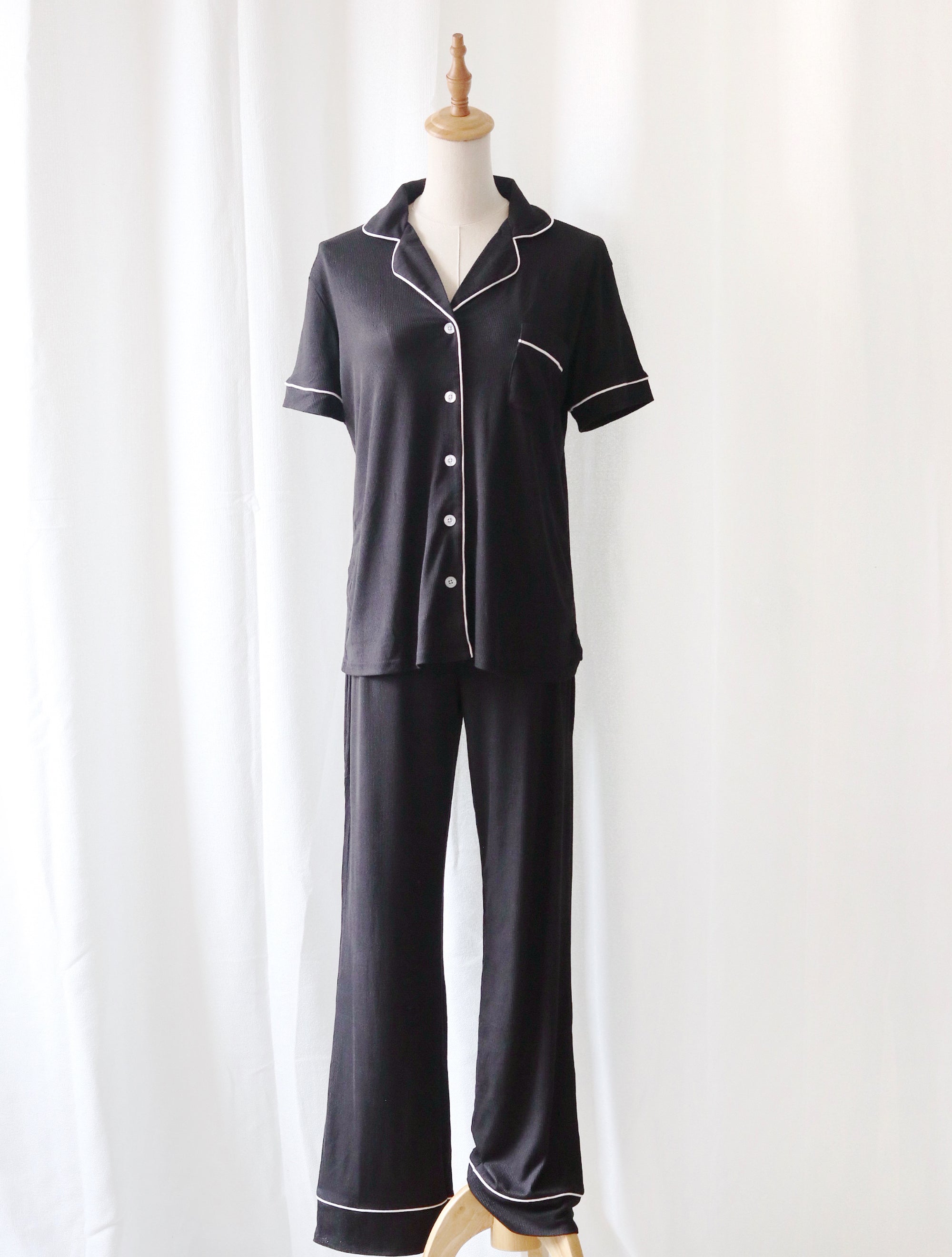 Clea Pajama Set in Black